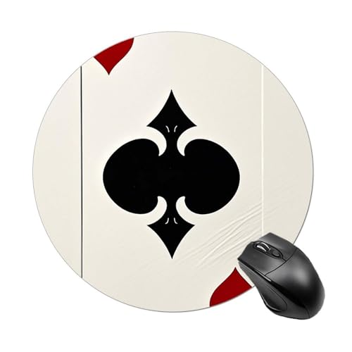 Rundes Mauspad, Motiv: Spades K, Poker-Mauspad, rutschfeste Gummiunterseite, kleines Mauspad, wasserdicht, Mauspad für Computer, Laptop, 20 x 20 cm von RKJVB