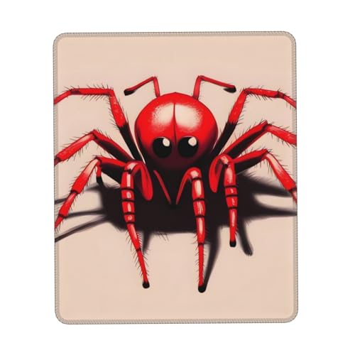 Mauspad mit niedlicher kleiner roter Spinne, Computer-Mauspad für Mann und Frau, Mauspad mit rutschfester Gummiunterseite, Laptop-Mauspad für Gaming, Zuhause, Büro von RLDOBOFE