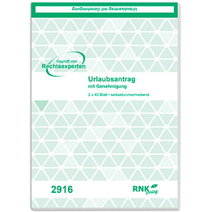 RNK-Verlag Urlaubsabwesenheitsmeldung Formularbuch 2916 von RNK-Verlag