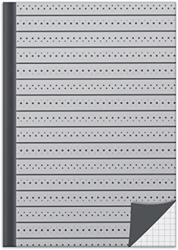 RNKVERLAG 46804 - Notizbuch „Grey“ in DIN A5 kariert, mit 96 Blatt 70 g/m², 1 Stück von RNKVERLAG