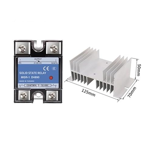 D4890 SSR-90DA 90A control 3-32V DC output 24~240VAC single-phase solid state relay DC control AC RNUMLIGH(Relay and heat sink-02) von RNUMLIGH