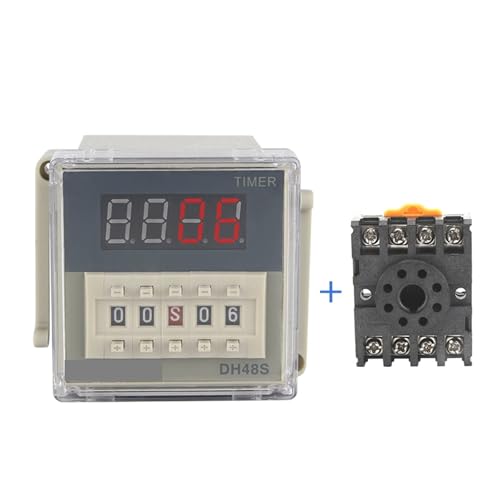 Digital LED Programmable Timer Relay Switch DH48S-1Z 0.01S-99H99M Socket Base AC/DC 12V 24V 36V 110V 220V 380V Delay Timer RNUMLIGH(AC380V) von RNUMLIGH