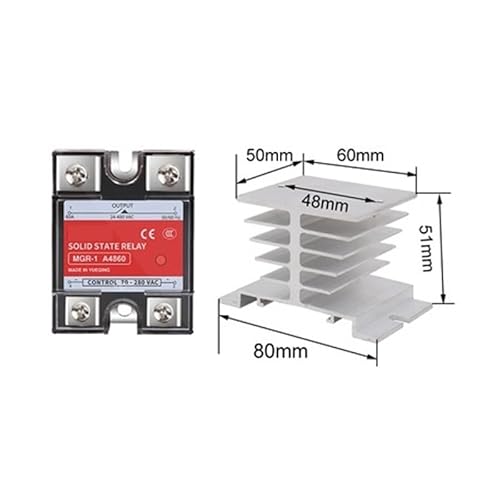 Solid state relay MGR-1 A4860 SSR-60AA 60A 70-280VAC 24-480VAC AC-AC Single phase solid state relay RNUMLIGH(Relay and heat sink) von RNUMLIGH