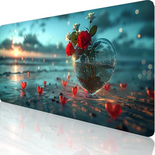 Gaming Mauspad Blau Motiv, Meer Mousepad XXL 1200x600x3mm, Wasserfest Anti-Rutsch Schreibtisch Mouse Pad verbessert Präzision und Geschwindigkeit, Gaming Zubehör für Office Geschenk Zimmer Deko 5-X-Y von RNXAOPEN