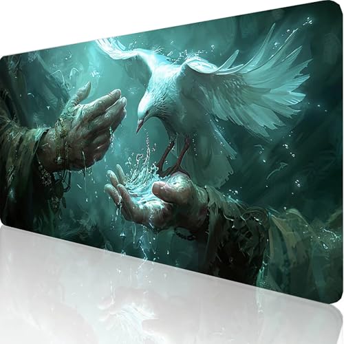 Gaming Mauspad Blau Motiv, Vogel Mousepad XXL 600x300x3mm, Wasserfest Anti-Rutsch Schreibtisch Mouse Pad verbessert Präzision und Geschwindigkeit, Gaming Zubehör für Office Geschenk Zimmer Deko S-1-N von RNXAOPEN