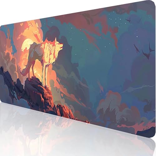 Gaming Mauspad Gelb Mauspad XXL 700x300x3mm XXL Mousepad Tier Mauspad Gaming Zubehör mit Anti Rutsch Basis Mouse Pad， Wasserdicht und Langlebig für Mädchen Geschenk Maus und Tastatur Office S-5-Z von RNXAOPEN