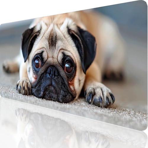 Gaming Mauspad Gelb Motiv, Hund Mousepad XXL 600x300x3mm, Wasserfest Anti-Rutsch Schreibtisch Mouse Pad verbessert Präzision und Geschwindigkeit, Gaming Zubehör für Office Geschenk Zimmer Deko V-Y-1 von RNXAOPEN