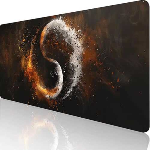 Gaming Mauspad Gelb Motiv, Traum Mousepad XXL 800x400x3mm, Wasserfest Anti-Rutsch Schreibtisch Mouse Pad verbessert Präzision und Geschwindigkeit, Gaming Zubehör für Office Geschenk Zimmer Deko T-0-F von RNXAOPEN