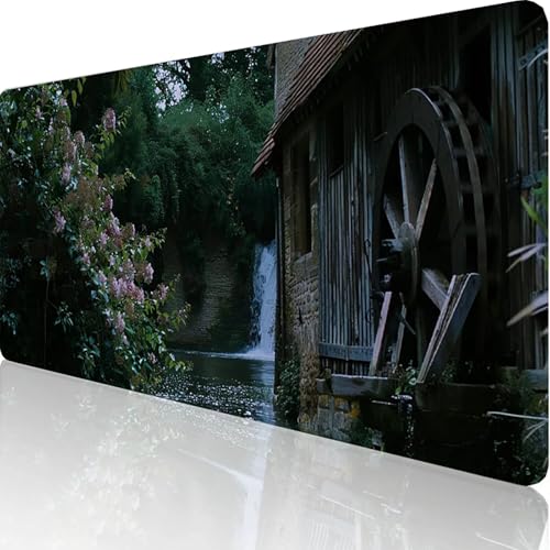 Gaming Mauspad GrüN Motiv, Blume Mousepad XXL 1200x600x3mm, Wasserfest Anti-Rutsch Schreibtisch Mouse Pad verbessert Präzision und Geschwindigkeit, Gaming Zubehör für Office Geschenk Zimmer Deko N-B-5 von RNXAOPEN