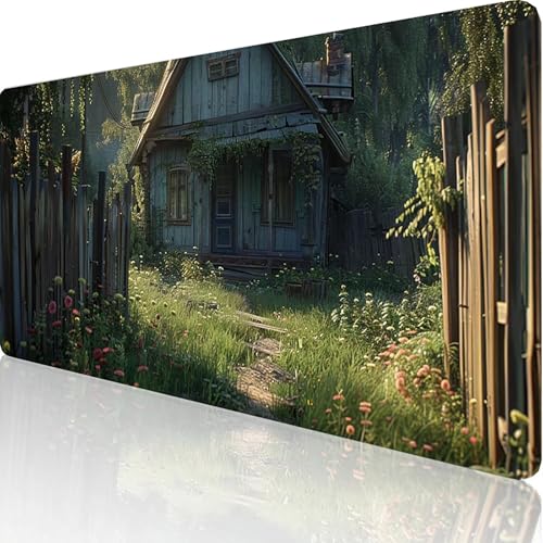 Gaming Mauspad GrüN Motiv, Kabine Mousepad XXL 800x400x3mm, Wasserfest Anti-Rutsch Schreibtisch Mouse Pad verbessert Präzision und Geschwindigkeit, Gaming Zubehör für Office Geschenk Zimmer Deko 1-7-2 von RNXAOPEN