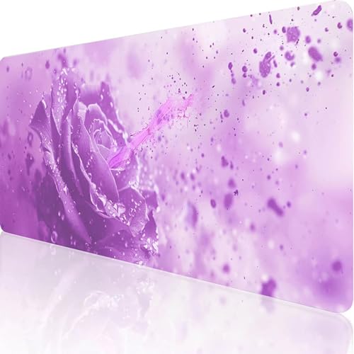 Gaming Mauspad Rosa Motiv, Blume Mousepad XXL 1200x600x3mm, Wasserfest Anti-Rutsch Schreibtisch Mouse Pad verbessert Präzision und Geschwindigkeit, Gaming Zubehör für Office Geschenk Zimmer Deko 5-V-Q von RNXAOPEN