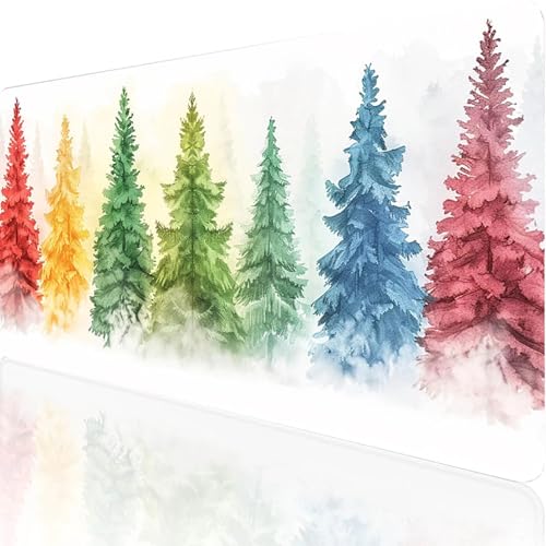 Gaming Mauspad Weiß Motiv, Baum Mousepad XXL 800x400x3mm, Wasserfest Anti-Rutsch Schreibtisch Mouse Pad verbessert Präzision und Geschwindigkeit, Gaming Zubehör für Office Geschenk Zimmer Deko 4-5-9 von RNXAOPEN