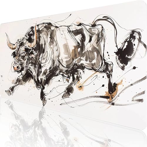 Gaming Mauspad Weiß Motiv, Tier Mousepad XXL 800x400x3mm, Wasserfest Anti-Rutsch Schreibtisch Mouse Pad verbessert Präzision und Geschwindigkeit, Gaming Zubehör für Office Geschenk Zimmer Deko 2-O-O von RNXAOPEN