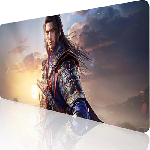 Grau Mauspad XXL 1000x500x3mm, Groß Gaming Mauspad Sonnenuntergang Vernähte Kanten, Wasserdicht und Rutsch Mousepad PC Laptop verbessert Präzision und Office Schreibtischunterlage/Tischunterlage K-C-4 von RNXAOPEN