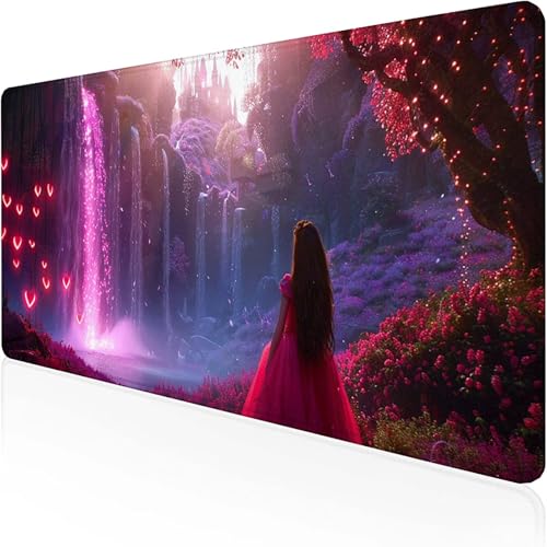 Mauspad Frau Mousepad XXL 700x300mmRosa Gaming Mauspad with Stitched Edges Wasserdicht rutschfest Maus Pad für Bürozubehör Laptop Verbessert Präzision und Geschwindigkei, Geschenke für Männer H-Y von RNXAOPEN