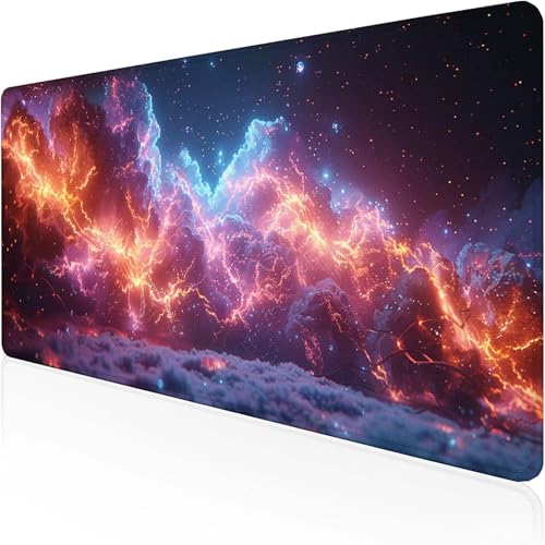 Mauspad Glühbirne Mousepad XXL (700 x 300 mm) Blau Gaming Mauspad with Stitched Edges Wasserdicht rutschfest Maus Pad für Bürozubehör Laptop Verbessert Präzision und Geschwindigkei, Geschenke G-7 von RNXAOPEN