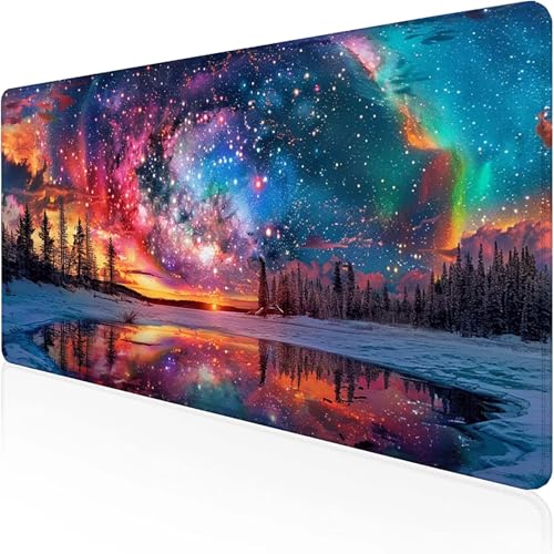 Mauspad Schnee Mousepad XXL 700x300mmOrange Farbe Gaming Mauspad with Stitched Edges Wasserdicht rutschfest Maus Pad für Bürozubehör Laptop Verbessert Präzision und Geschwindigkei, Geschenke U-3 von RNXAOPEN