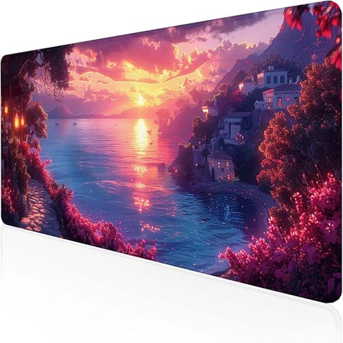 Mauspad Traumfänger Mousepad XXL 1200 x 600 x 3 mm, Schwarz Gaming Mauspad With Stitched Edges Wasserdicht Rutschfest Maus Pad für PC Bürozubehör Verbessert Präzision und Geschwindigkei, Geschenke 5-Q von RNXAOPEN