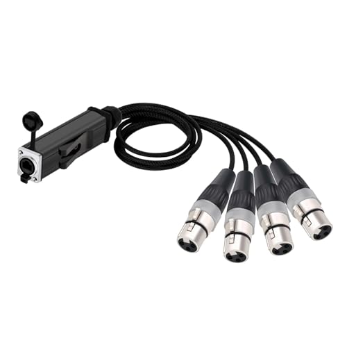 ROBAUN 0,5 M-10 M RJ45-Buchse auf 4-Kanal-Audiokabel, Netzwerkverlängerung, Farbgeflecht-Splitterkabel for Bühnen-Audiolicht(D1035J-F-Grey,5M) von ROBAUN