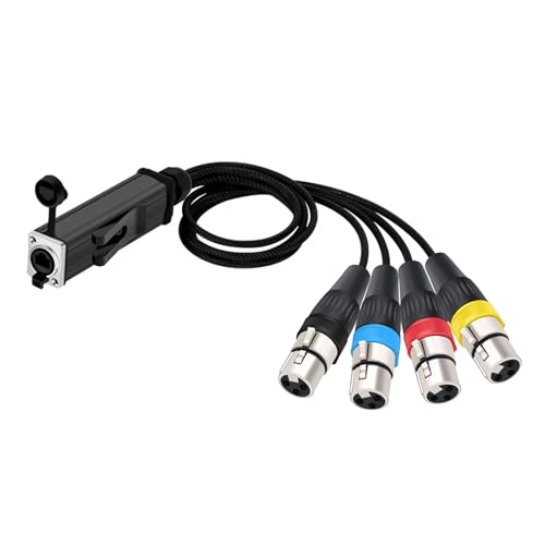 ROBAUN 0,5 M-10 M RJ45-Buchse auf 4-Kanal-Audiokabel, Netzwerkverlängerung, Farbgeflecht-Splitterkabel for Bühnen-Audiolicht(D1035J-F-Mix,2.9M) von ROBAUN