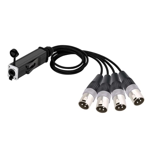 ROBAUN 0,5 M-10 M RJ45-Buchse auf 4-Kanal-Audiokabel, Netzwerkverlängerung, Farbgeflecht-Splitterkabel for Bühnen-Audiolicht(D1035J-M-Grey,2.9M) von ROBAUN