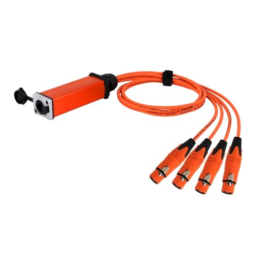 ROBAUN 0,5 M-5 M RJ45-Buchse auf 4-Kanal-Audiokabel, Netzwerk-Verlängerungskabel, Farbsplitterkabel for Bühnen- und Studioaufnahmen(D1003-F-Orange,2.9m) von ROBAUN