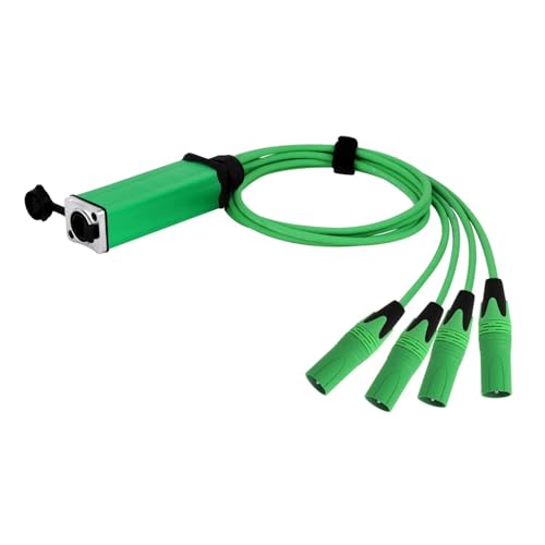 ROBAUN 0,5 M-5 M RJ45-Buchse auf 4-Kanal-Audiokabel, Netzwerk-Verlängerungskabel, Farbsplitterkabel for Bühnen- und Studioaufnahmen(D1003-M-Green,2.9m) von ROBAUN