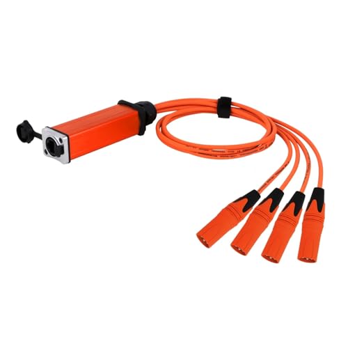 ROBAUN 0,5 M-5 M RJ45-Buchse auf 4-Kanal-Audiokabel, Netzwerk-Verlängerungskabel, Farbsplitterkabel for Bühnen- und Studioaufnahmen(D1003-M-Orange,0.5m) von ROBAUN