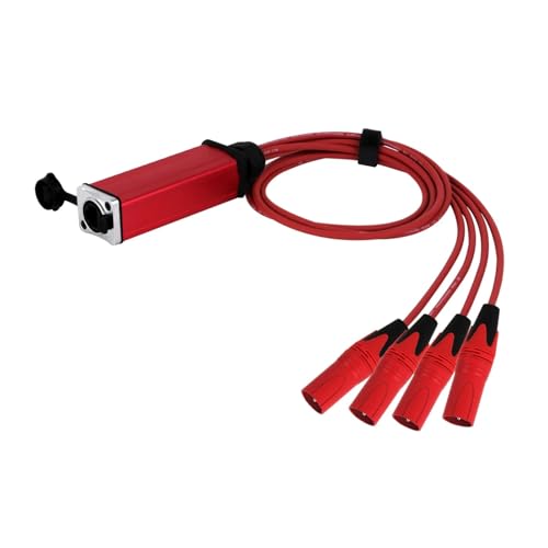 ROBAUN 0,5 M-5 M RJ45-Buchse auf 4-Kanal-Audiokabel, Netzwerk-Verlängerungskabel, Farbsplitterkabel for Bühnen- und Studioaufnahmen(D1003-M-Red,1m) von ROBAUN