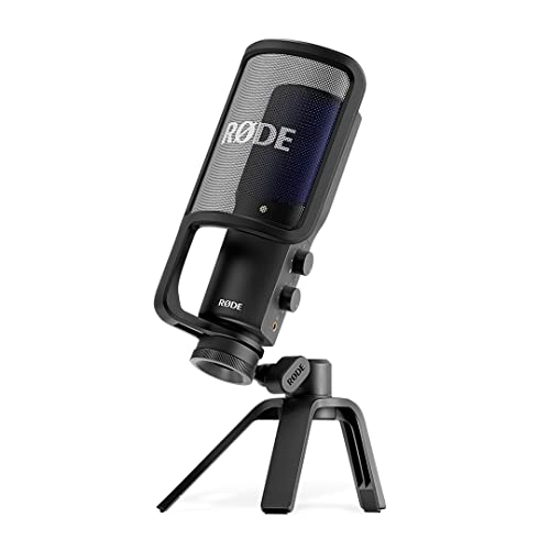 RØDE NT-USB+ Professionelles USB-Mikrofon für Profi-Audioaufnahmen direkt auf dem Computer oder Mobilgerät, schwarz von RØDE