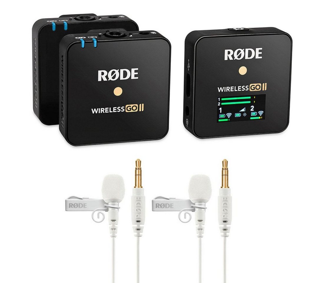 RØDE Rode Wireless GO II Mikrofon mit 2xLavalier GO Weiss Digitales Aufnahmegerät von RØDE