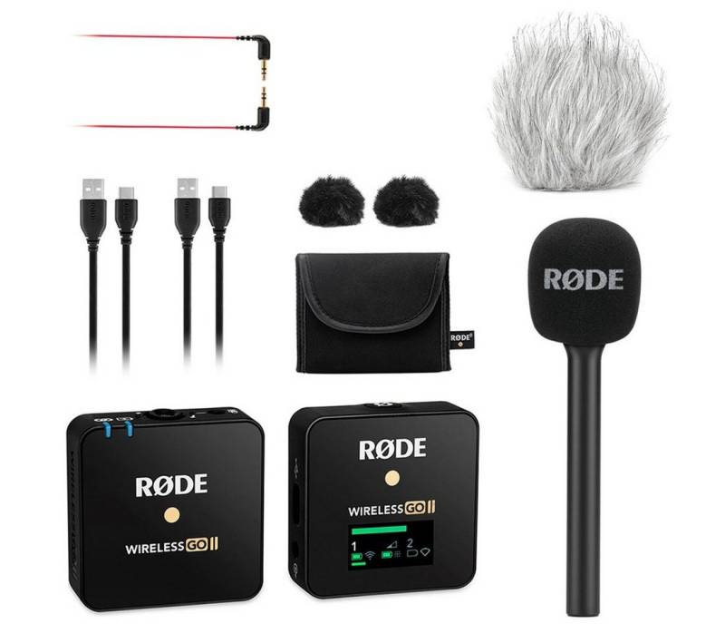 RØDE Rode Wireless GO II Single mit Interview GO und Windschutz Digitales Aufnahmegerät von RØDE