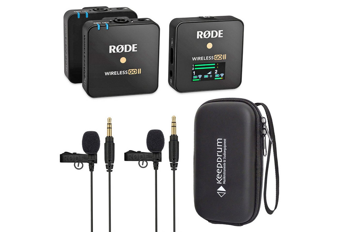 RØDE Rode Wireless GO II mit 2x Lavalier GO und Soft-Case Digitales Aufnahmegerät (Kreativ-Bundle) von RØDE