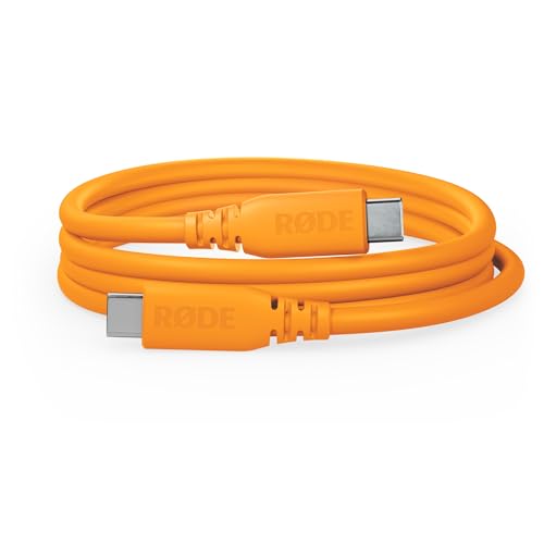 RØDE SC27 SuperSpeed USB-C zu USB-C Kabel für schnelle Datenübertragung bis zu 5 Gbps und 60W Stromversorgung (2m, Orange) von RØDE