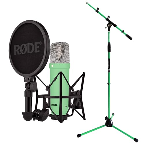 Rode NT1 Signature Green Studio-Mikrofon Grün + keepdrum MS106GR Mikrofonständer Grün von RØDE