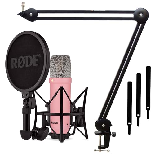 Rode NT1 Signature Pink Studio-Mikrofon + keepdrum MS138 Gelenkarm-Stativ Schwarz von RØDE