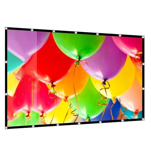 60~133 Zoll Leinwand Beamer Screen, weißer Projektorvorhang, einfach aufzuhängende 16:9 HD-Projektionsleinwand Wandmontage, für Heimkino, Gaming, Büro, Präsentationen, Schule(60 Inch) von ROFBIHG