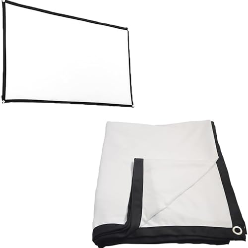 Projektionsleinwand aus Metall, HD 16:9 Beamer Leinwand, Videoprojektionsleinwand, knitterfrei, faltbar, wandmontierbar, für Heimkino, Büro, Filme, leicht zu reinigen – 60-133 Zoll(130 Inch) von ROFBIHG