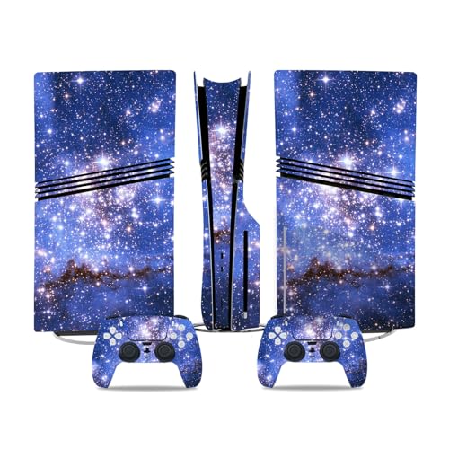 Skin für PS5 Pro Disc Version, Vinyl-Aufkleber für Play-Station 5 Pro, Wrap Decal Cover Schutzzubehör für PS5 Pro Disc Edition (Purple Sky) von ROIPIN