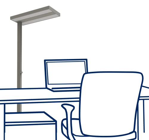 ROLF KERN - LED Büro-Leuchte | Smart | Moderne Stehlampe dimmbar per Drehknopf, 7.800lm neutralweiß, Standleuchte für Büro Homeoffice Arbeitsplatz Arbeitszimmer von ROLF KERN