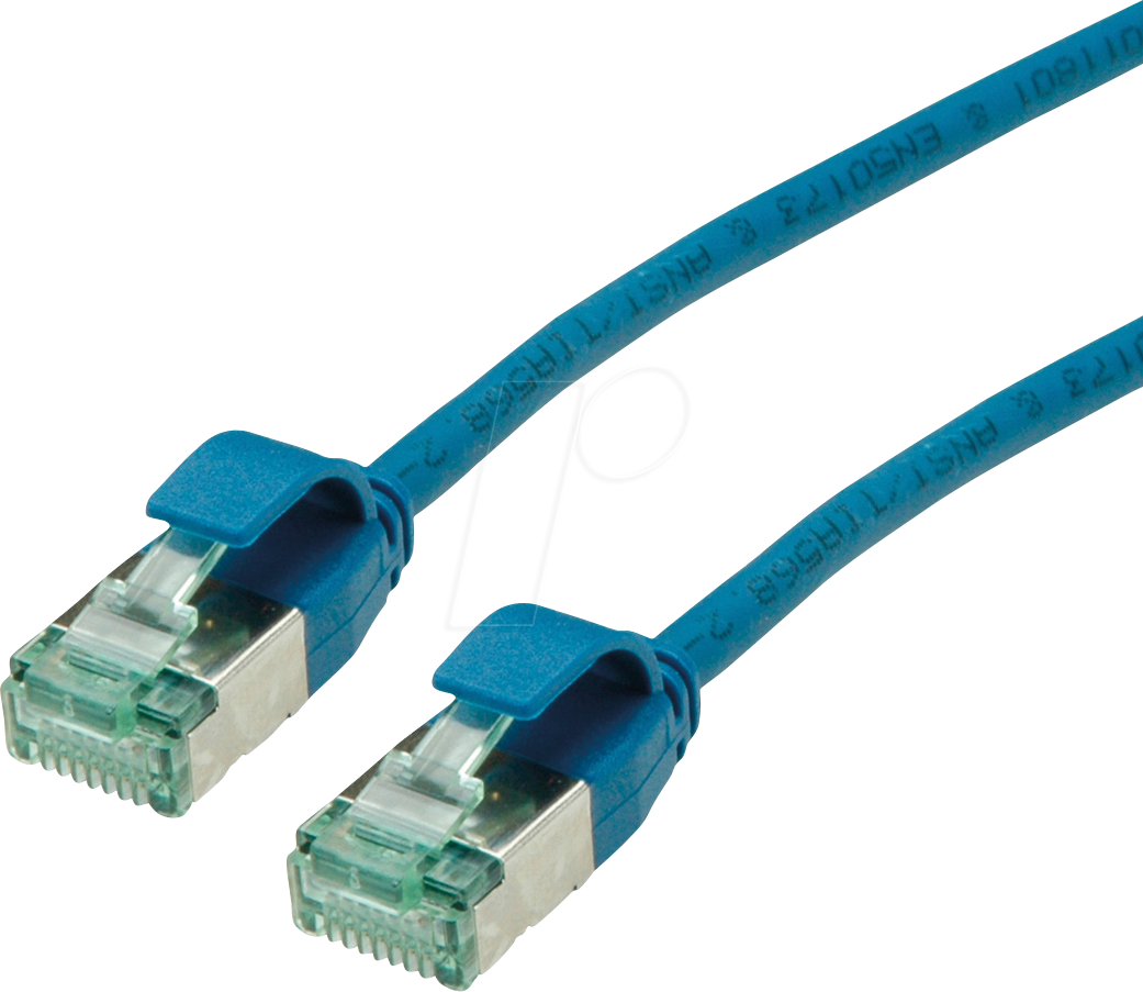 ROLINE 21453342 - Patchkabel Cat.6a (Class EA) U/FTP, Slim, blau, 0,5 m von ROLINE RECYCLED MATERIAL