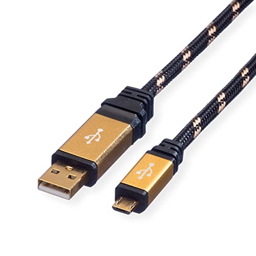 ROLINE GOLD USB 2.0 Kabel, Typ A ST - Micro B ST, 0,8 m von ROLINE