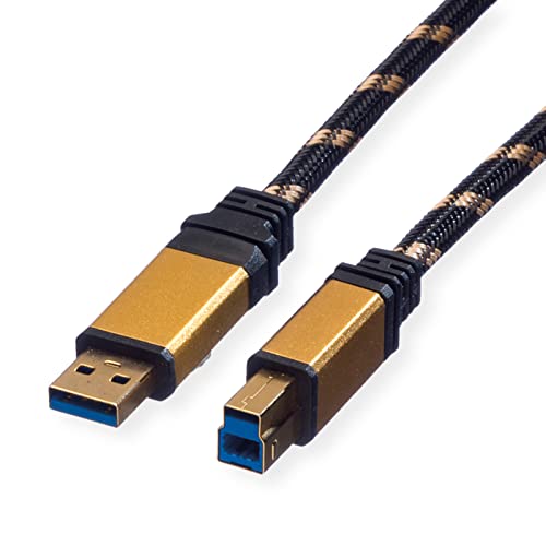ROLINE GOLD USB 3.2 Gen 1 Kabel, Typ A-B, 0,8 m von ROLINE