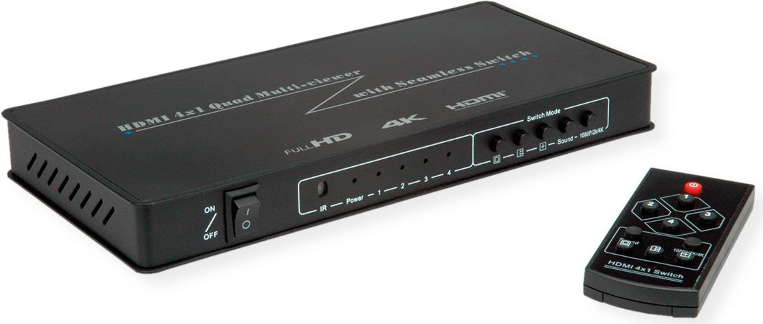 ROLINE HDMI Quad Multi-Viewer Switch 4f. nahtlos (14.01.3596) von Secomp