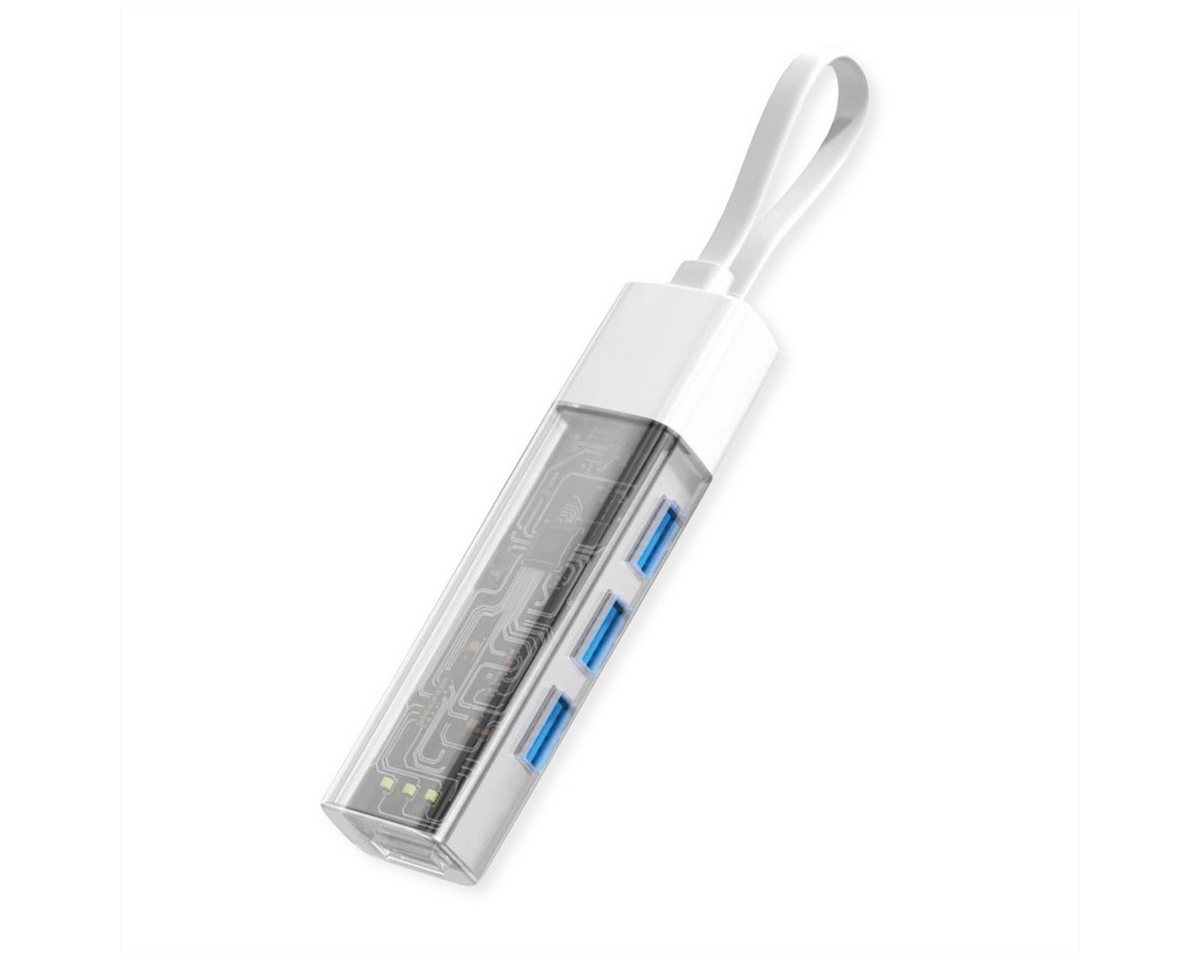 ROLINE Mobiler USB 3.2 Gen 1 Hub, 4fach Computer-Adapter, 12.0 cm, Typ A+C Anschlusskabel ROLINE Mobiler USB 3.2 Gen 1 Hub, 4fach Computer-Adapter, 12.0 cm, Typ A+C Anschlusskabel von ROLINE