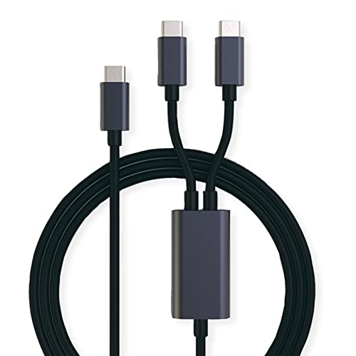 ROLINE USB Typ C Split-Ladekabel, C - 2X C, ST/ST, max. 100W, schwarz, 1,85 m von ROLINE