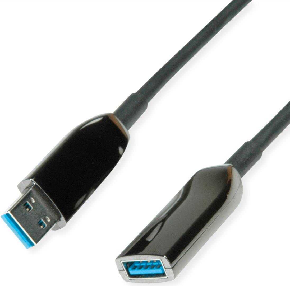 ROLINE USB3.2 Gen1 Akt. AOC-Kabel ST/ST 15m - Kabel - Digital/Daten - 15 m (12.04.1076) von ROLINE