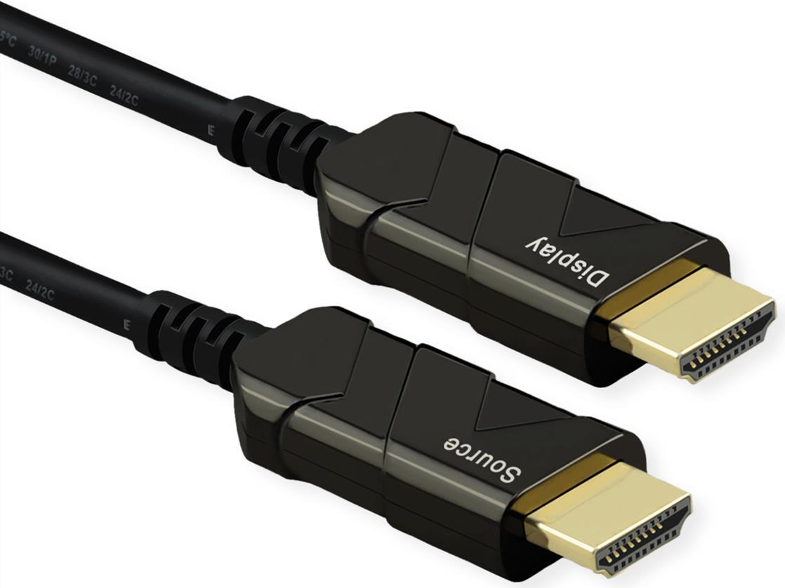 Secomp Roline - Ultra High Speed - HDMI-Kabel mit Ethernet - HDMI m�nnlich zu HDMI m�nnlich - 50,0m - abgeschirmt - Schwarz - unterst�tzt 8K 60 Hz (7680 x 4320) (14.01.3487) von Secomp