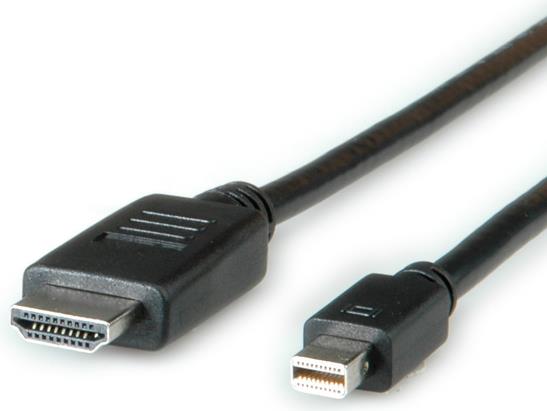 Secomp Roline - Video- / Audiokabel - DisplayPort / HDMI - 32 AWG - Mini DisplayPort (M) - HDMI, 19-polig (M) - 1,0m - abgeschirmt - Schwarz (11.04.5790) von Secomp