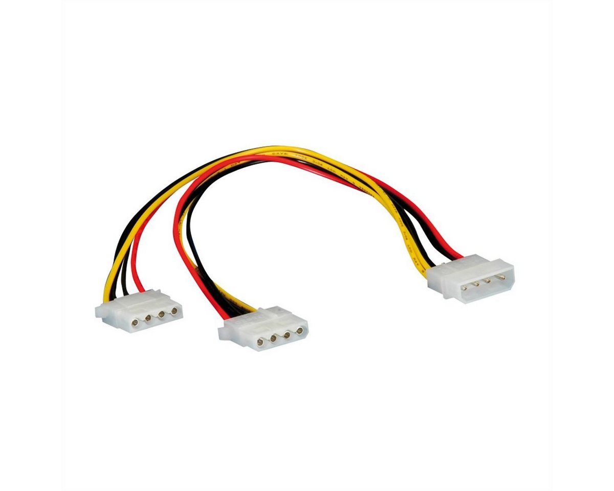 ROLINE Y-Kabel 4 pol. HDD / 2x 4 pol. HDD Computer-Kabel, Molex 4-pin (BIG) Männlich (Stecker), Molex 4-pin (BIG) Weiblich (Buchse) (30.0 cm) von ROLINE